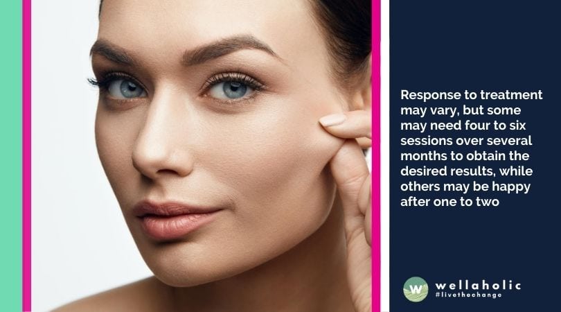 Response to treatment may vary, but some may need four to six sessions over several months to obtain the desired results, while others may be happy after one to two
